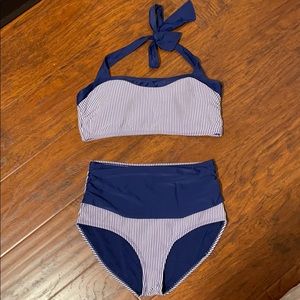 Blue strip bikini